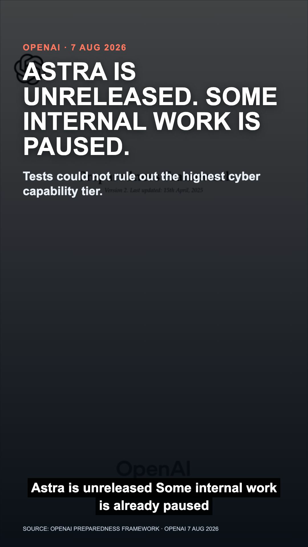 OpenAI paused some internal Astra work before release cover